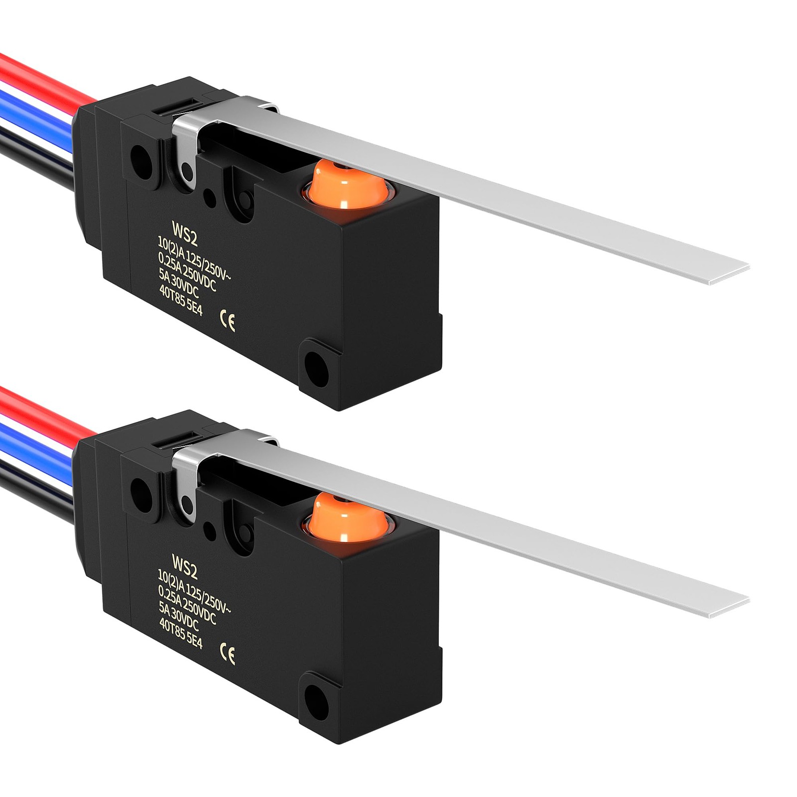 Joinfworld Waterproof Micro Limit Switch with Long Straight Hinge Lever Black