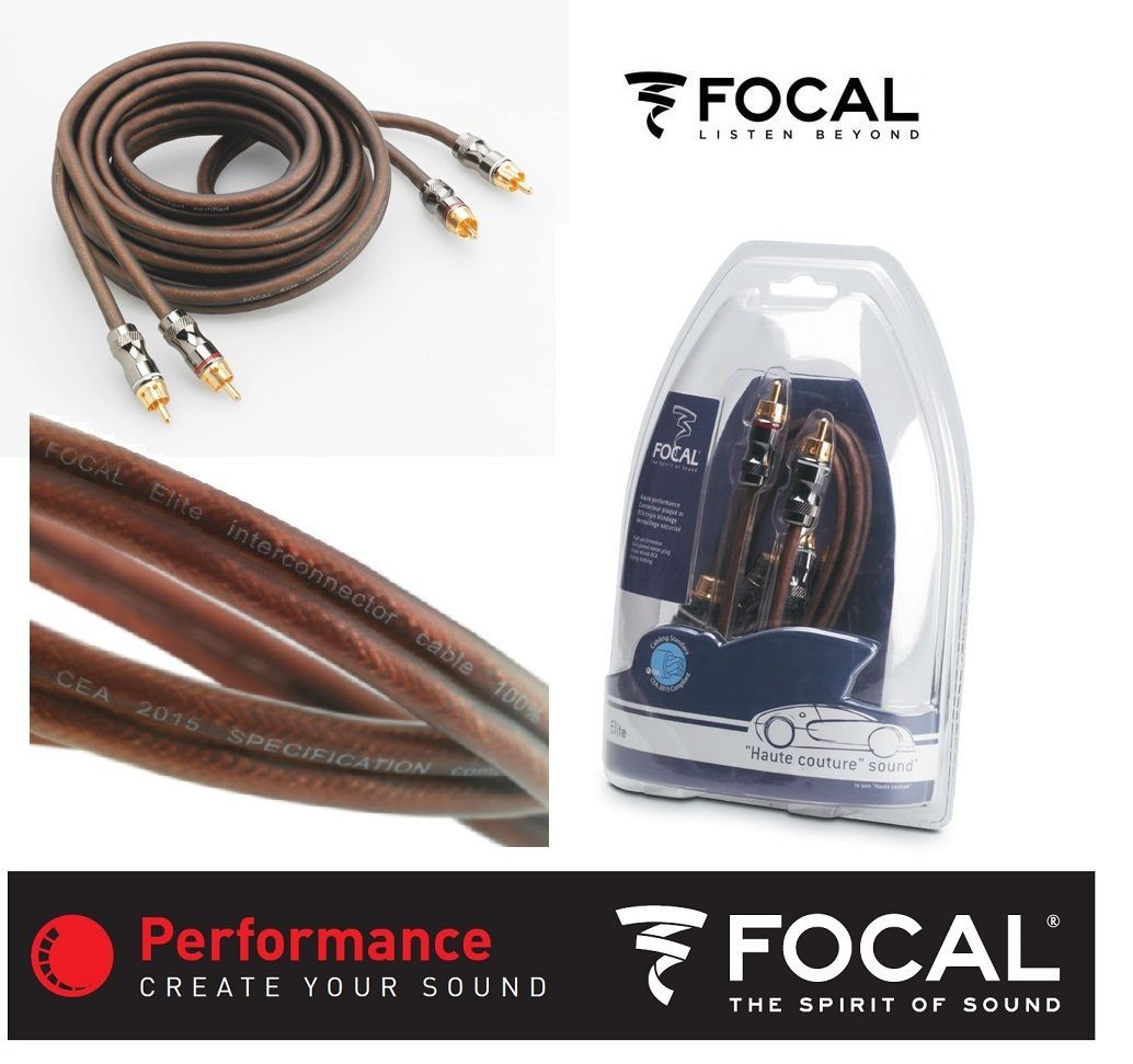 Focal ER5 Elite Stereo RCA Cable 5m High Performance Triple Shielded RCA