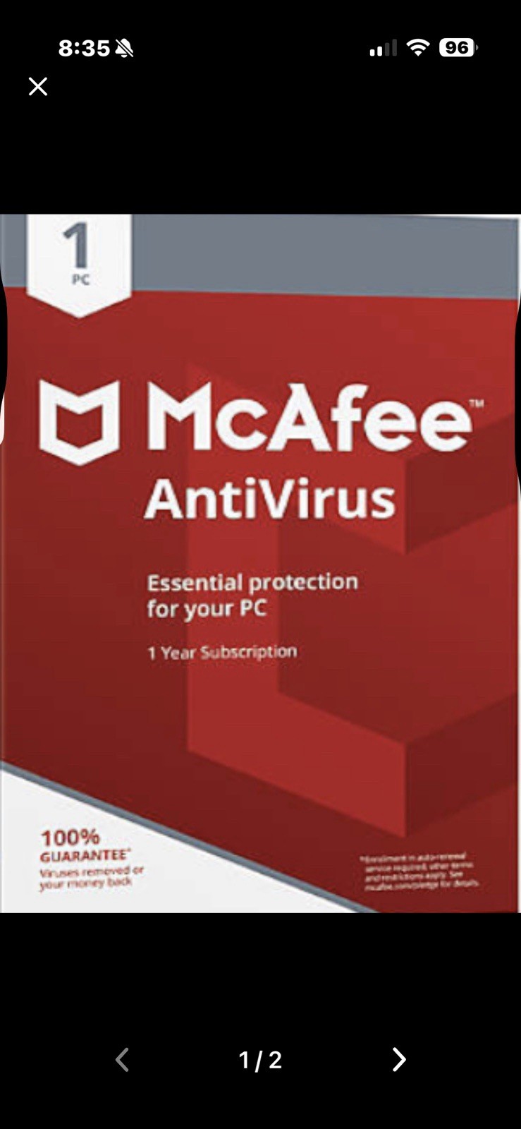 McAfee AntiVirus 2025 Key (1 Year / 1 PC)