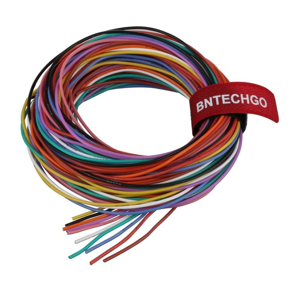 BNTECHGO 24 Gauge Silicone Wire 10 colors each 10ft, silicone wire 10
