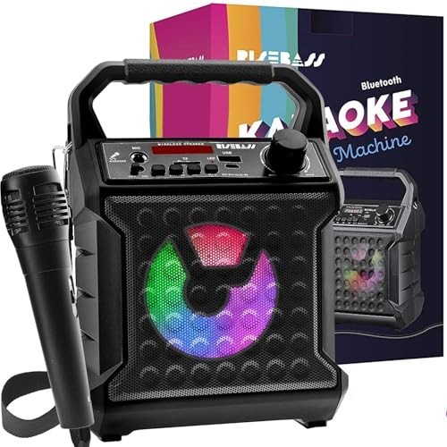Karaoke Machine Bluetooth Speaker with Microphone Portable Wireless Party LED