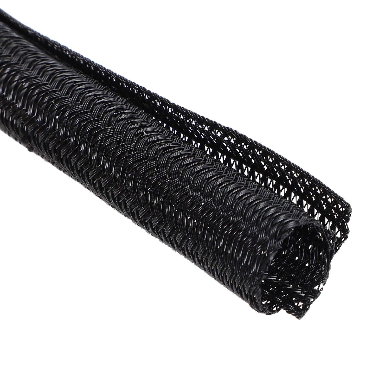 1/2 Inch ID Split Loom Tubing 10ft Polyester Cord Protector, Black