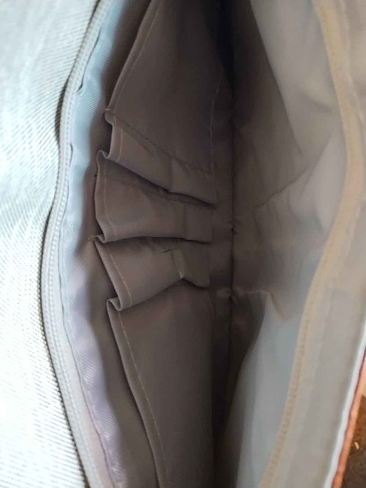 Lacdo Laptop Case Computer Bag Light Gray Brown Trim Excellent Condition