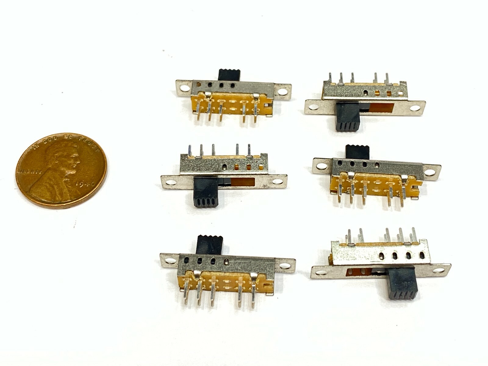 25 Pieces Slide switch SS24E04 2P4T 10pin vertical double row toggle E27