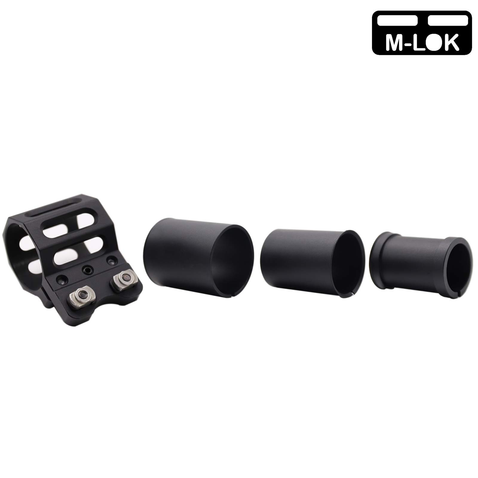 Offset Flashlight Ring Mount for Mlok Rail-3 Mounting Inserts Included Black