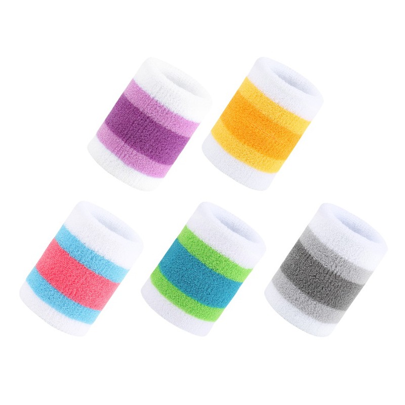 1 Pair Colorful Stretch Knitted Wristband Sports Fitness Badminton Wrist Band