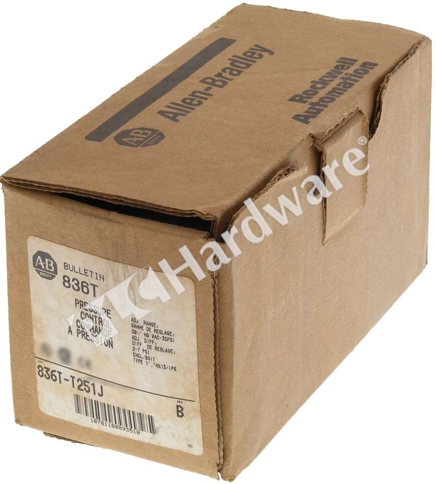 Open Pre-owned Allen Bradley 836T-T251J /B 30 Hg Vacuum 35 PSI Pressure Controls