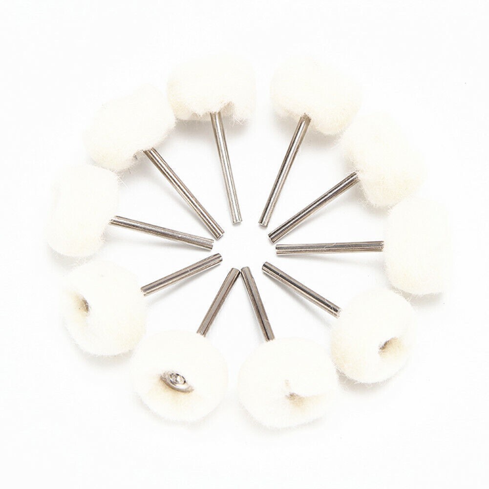 10Pack Fine Wool Polishing Brush Buffing Wheel 1/8" Shank Set Rotary Tool Dremel