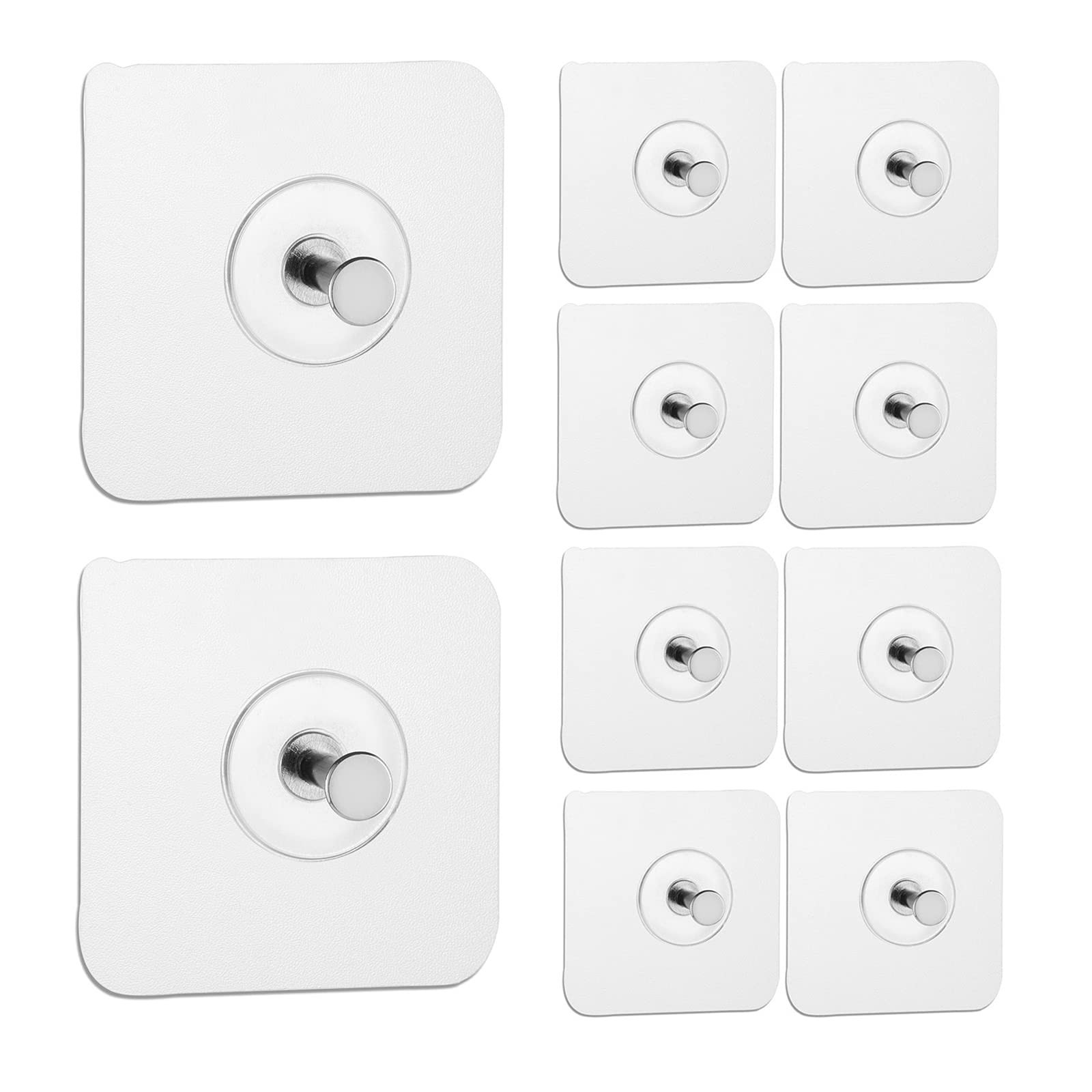 Reusable Adhesive Wall Hooks 13.5lbs(Max) Transparent , Waterproof and Oilpro...
