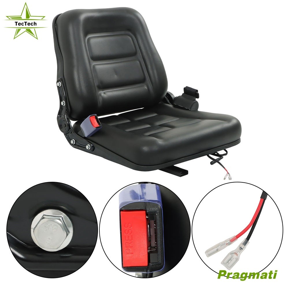 Forklift Seat Universal Adjustable Back & Seatbelt Micro Switch And Slide