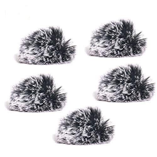 Ruittos 5 Packs Lavalier Microphone Wind Screen Furry Muffs Diameter 1cm...