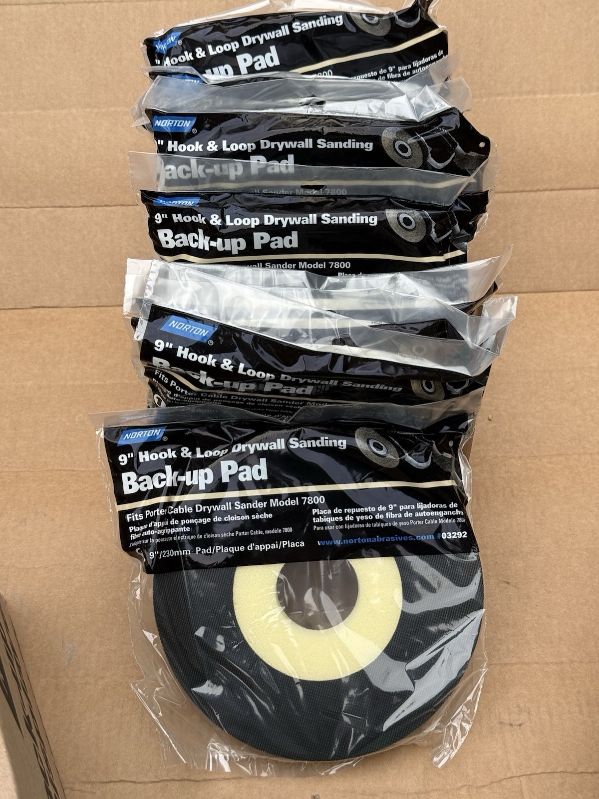 Box of 10 - Norton Backup Pad For Porter Cable 7800 Drywall Sander Hook & Loop