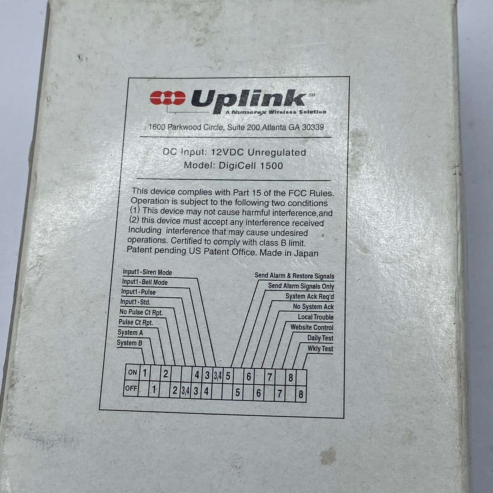 UPLINK Digicell 1500 Cellular Dial Alarm Security 888-9-UPLINK ⭐