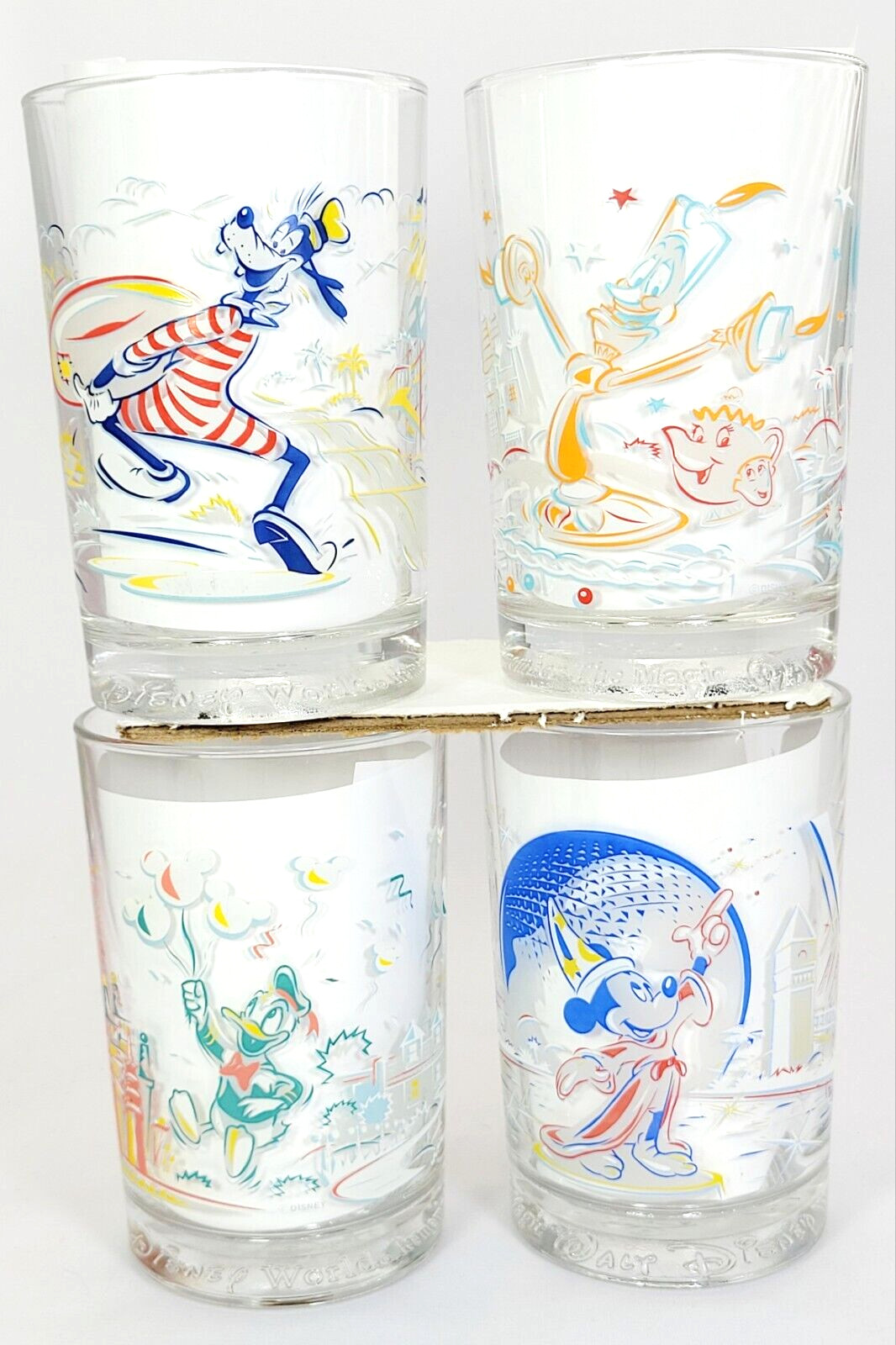 Disney World Remember The Magic 25th Anniversary (4) Glasses Goofy Donald Duck