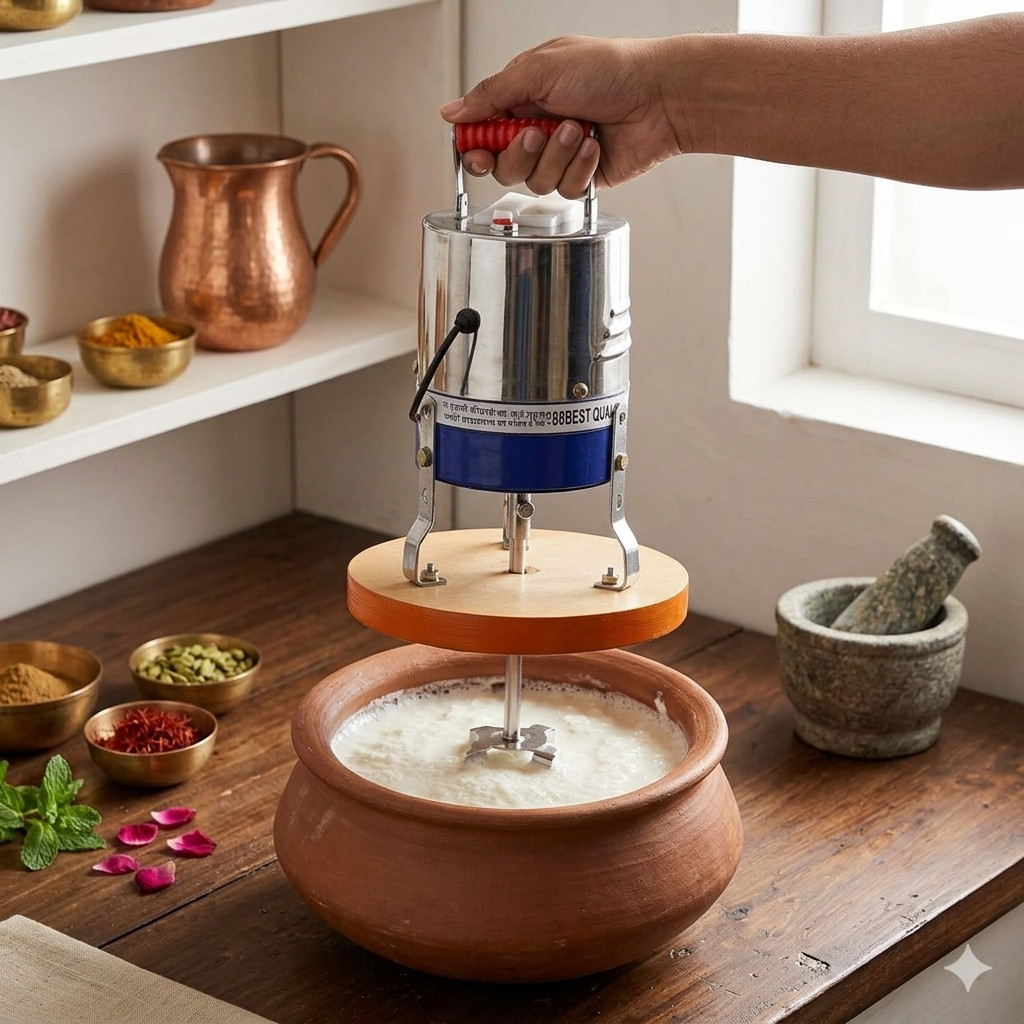 Electric Madhani Butter Churner Machine 160W with Heavy Duty Copper Motor | Curd