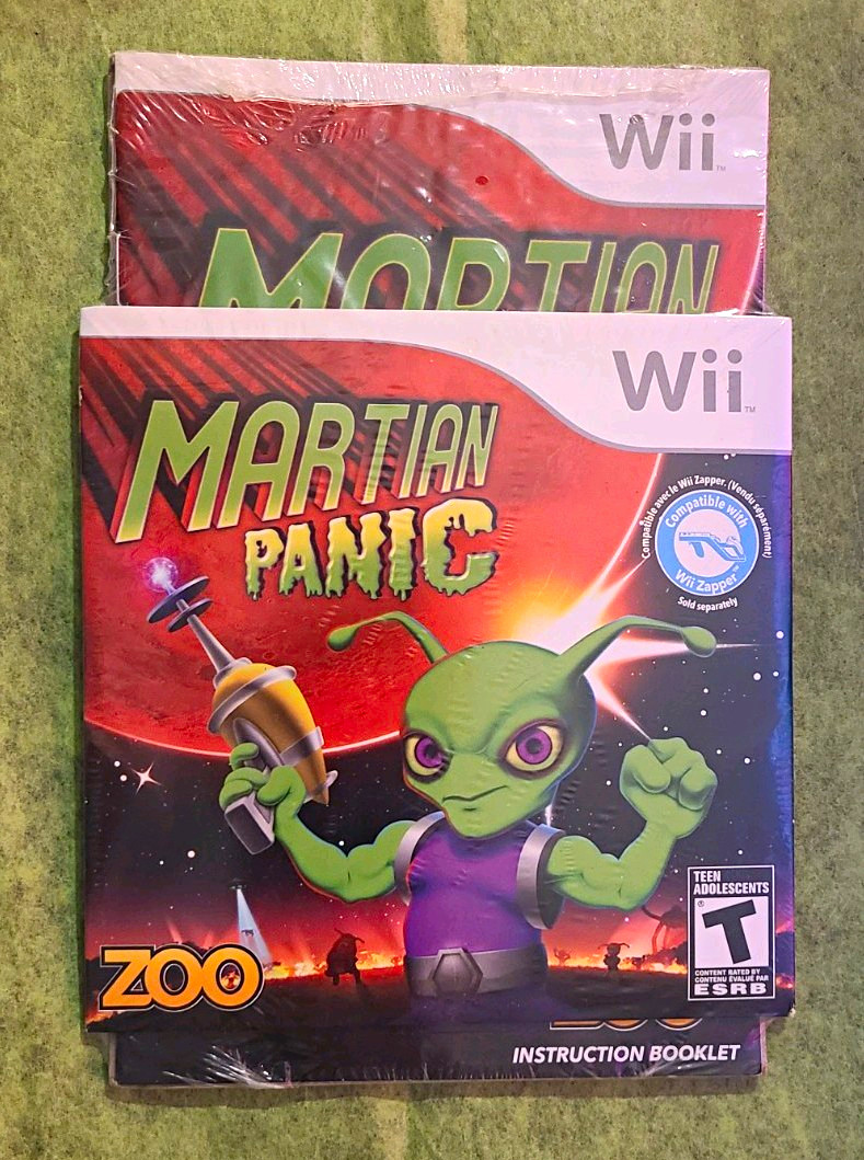 Martian Panic Wii Factoy Sealed From Blaster Bundle W/Manual small flaw