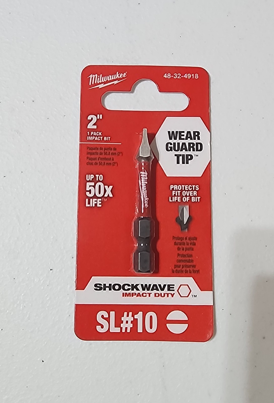 Milwaukee Tool 48-32-4918 Shockwave 2" Impact Slotted 1/4" Power Bit
