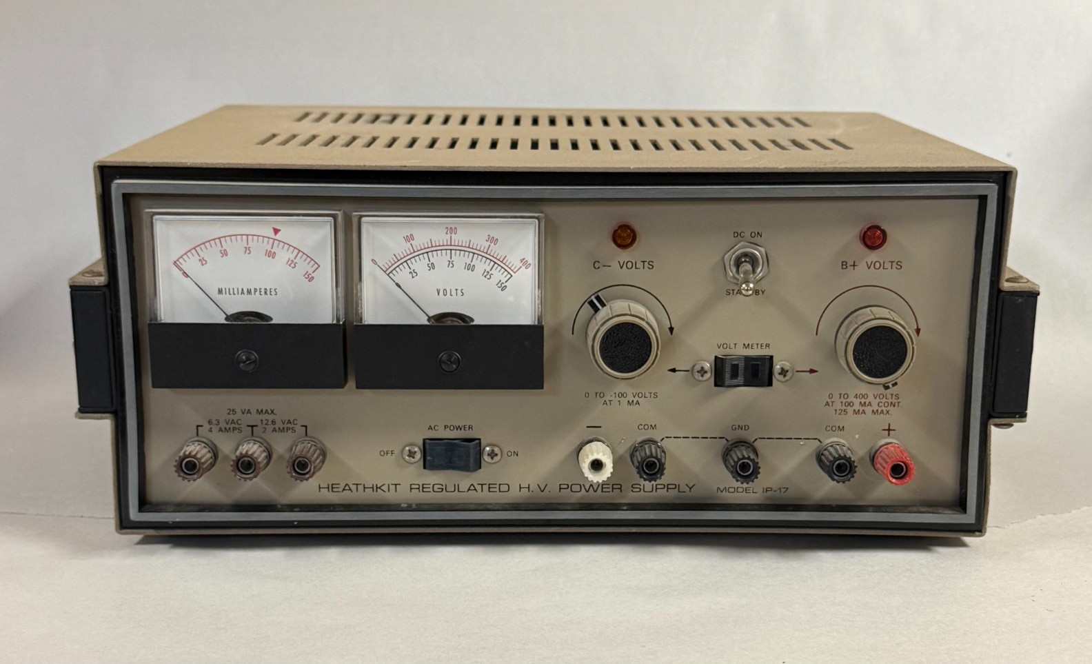 Heathkit IP-17 High Voltage Power Supply-Vtg 1970s-All Original-Assembly Manual