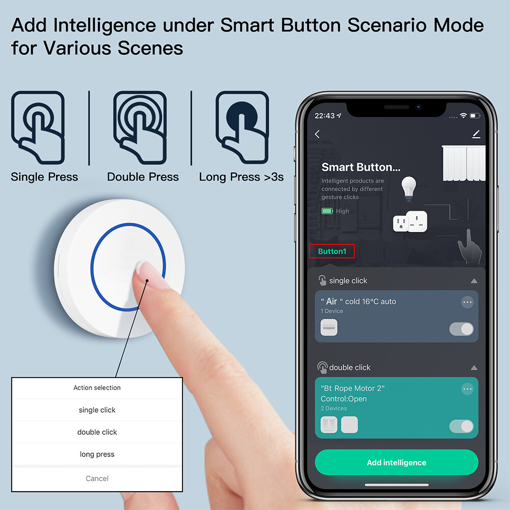 Zigbee Button Wireless Smart Scene Switch Electrical Automation Controller