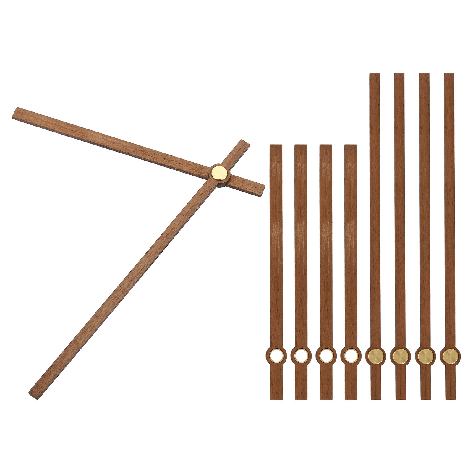 Clock Hands Kit, 5 Set Wooden Mechanism Clock Hand Parts for 14 Inch Clock, E1