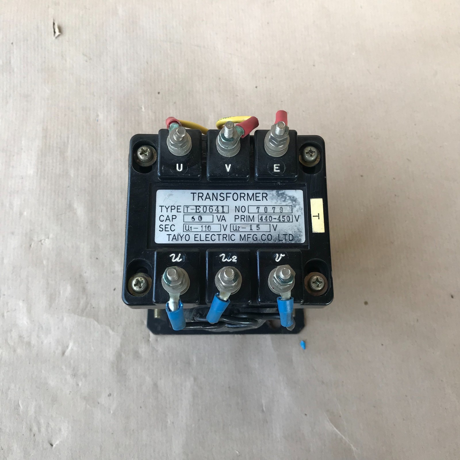 TAIYO ELECTRIC T-E0641 TRANSFORMER