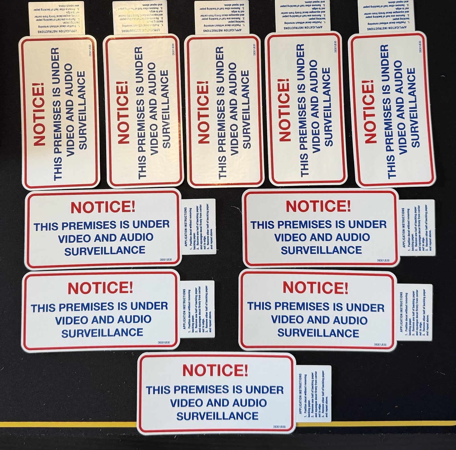 (10) New Home OR Business Security Door Window Stickers Video & Audio