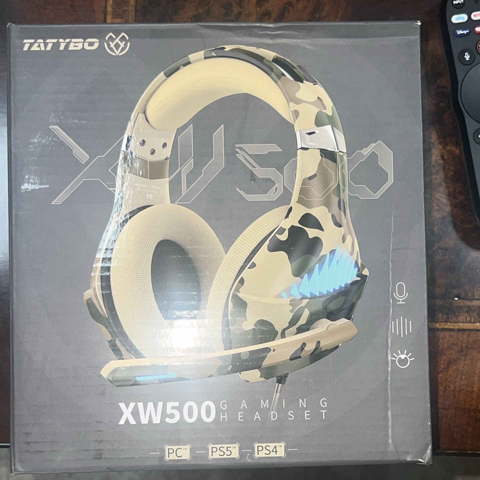 Tatybo XW500 Camouflage Gaming Headset, Adjustable Headband, 3.5mm Jack