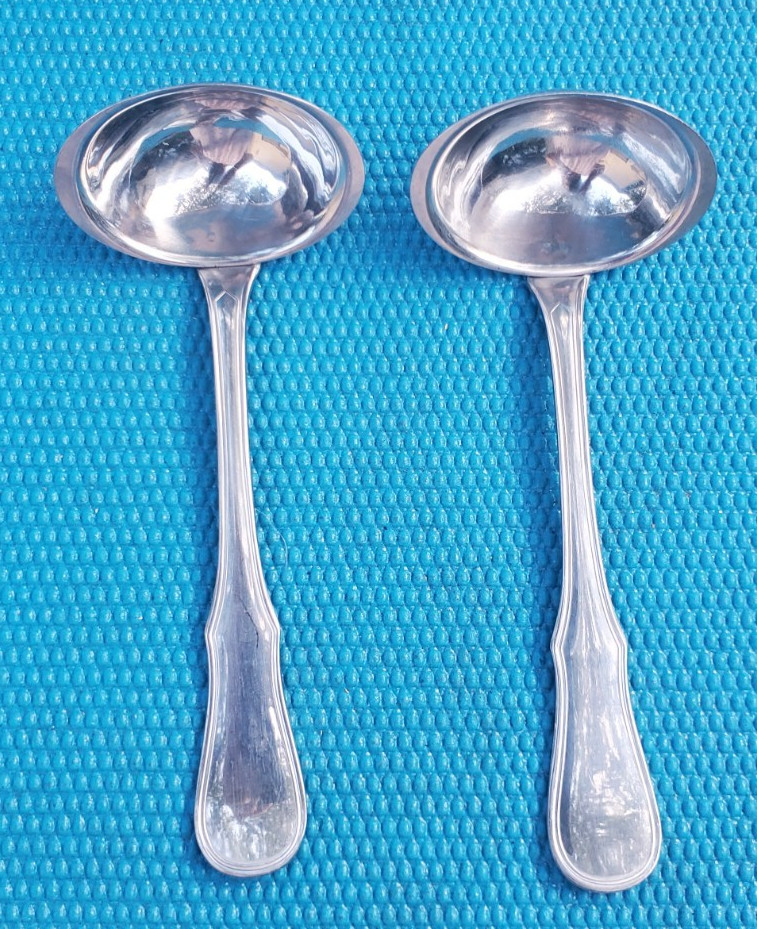 2 LEONARD GRAVY LADLES 6 3/4" 18/10 MADE IN ITALY