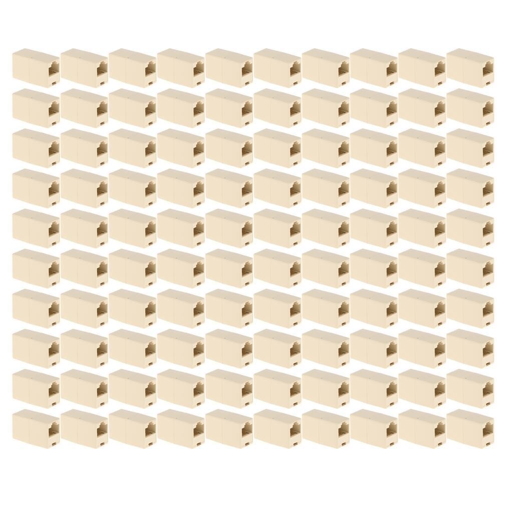 100Pcs RJ45 Inline Coupler Cat6 Cat5e Cat5 Ethernet LAN Network Cable Adapter US