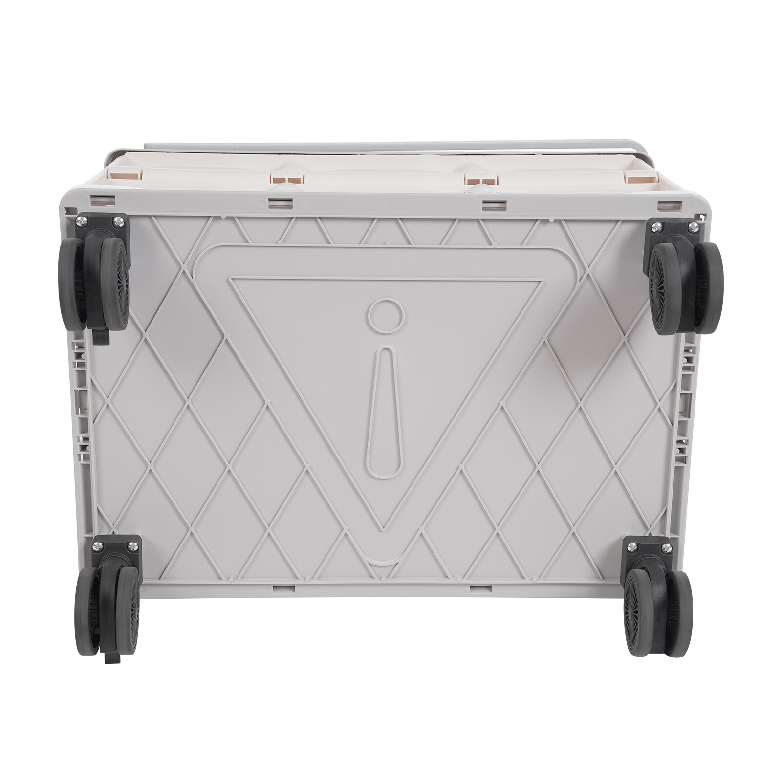 55L Large Capacity Rolling Cart Foldable Organizer Box for Outdoor Store Gray