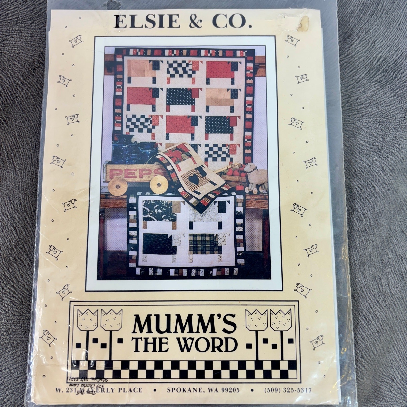 Elsie & Co Country Cows Quilted Wall Hanging Pattern VTG Debbie Mumm 1988 NOS