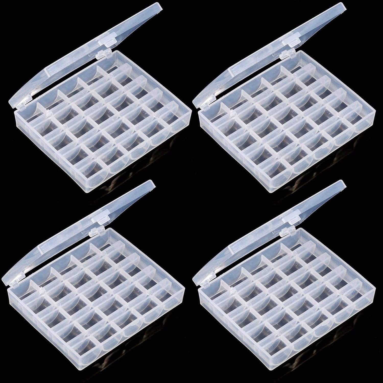 Bobbin Box,Machine Organizer Plastic 4Pack, Transparent