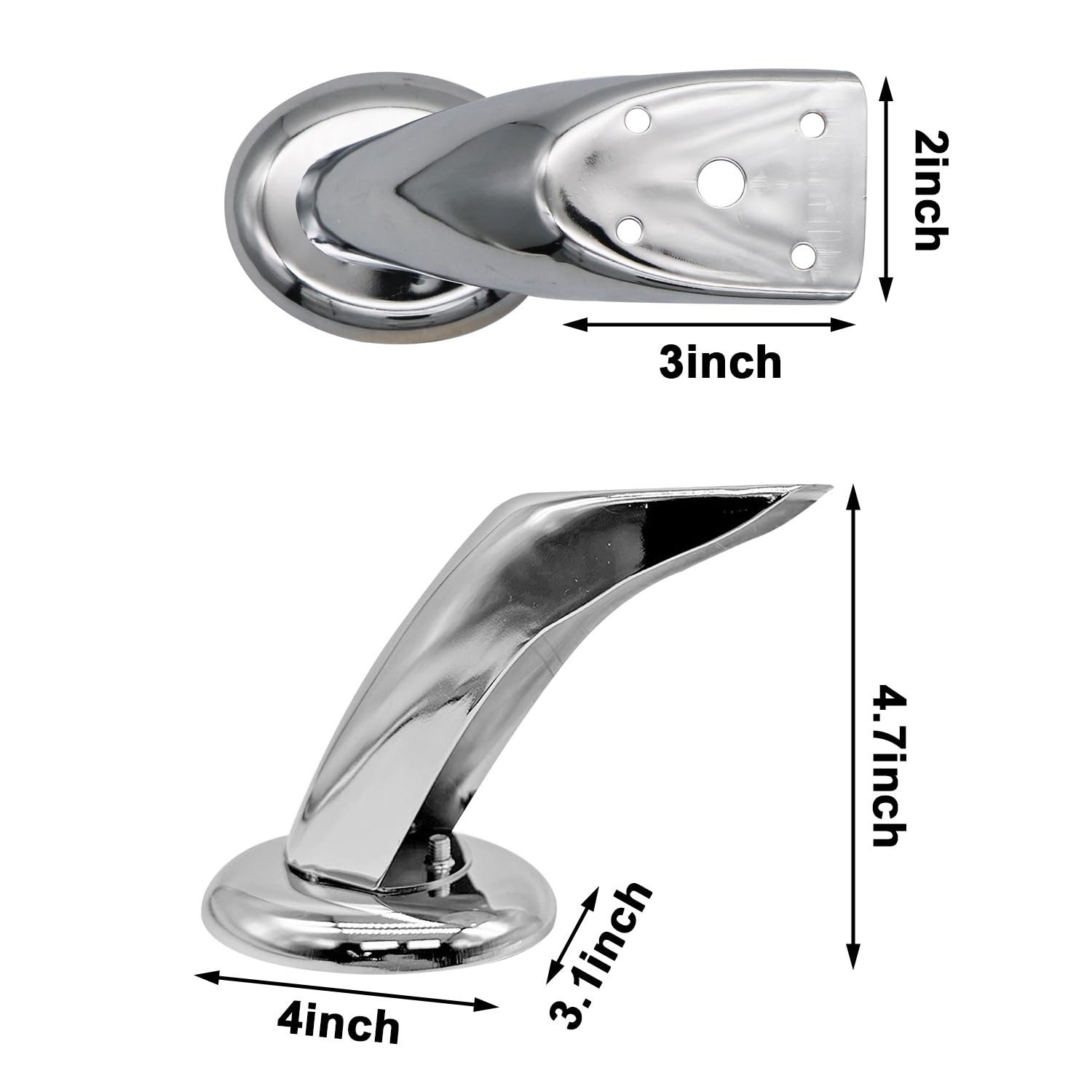 Set of 4 4.72 Inch Silvery Metal Cabinet Legs Modern Furniture Feet Replacement