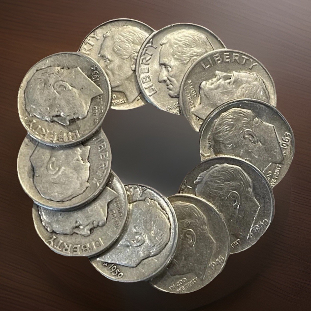 Lot of 10 Roosevelt Dimes 1946-1964 90% Silver CHOOSE HOW MANY LOTS OF 10 COINS!