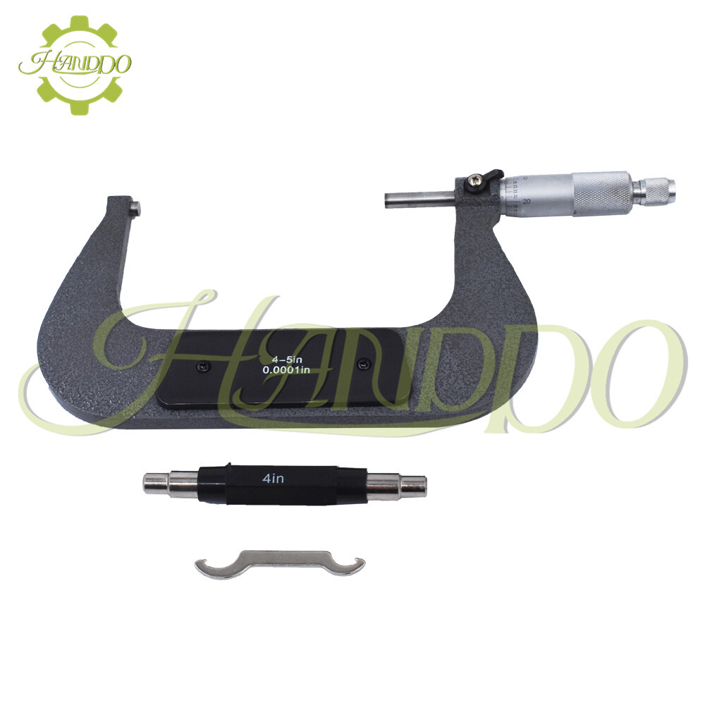 Outside Micrometer 4-5"/0.0001" Carbide Tipped Precision Micrometer