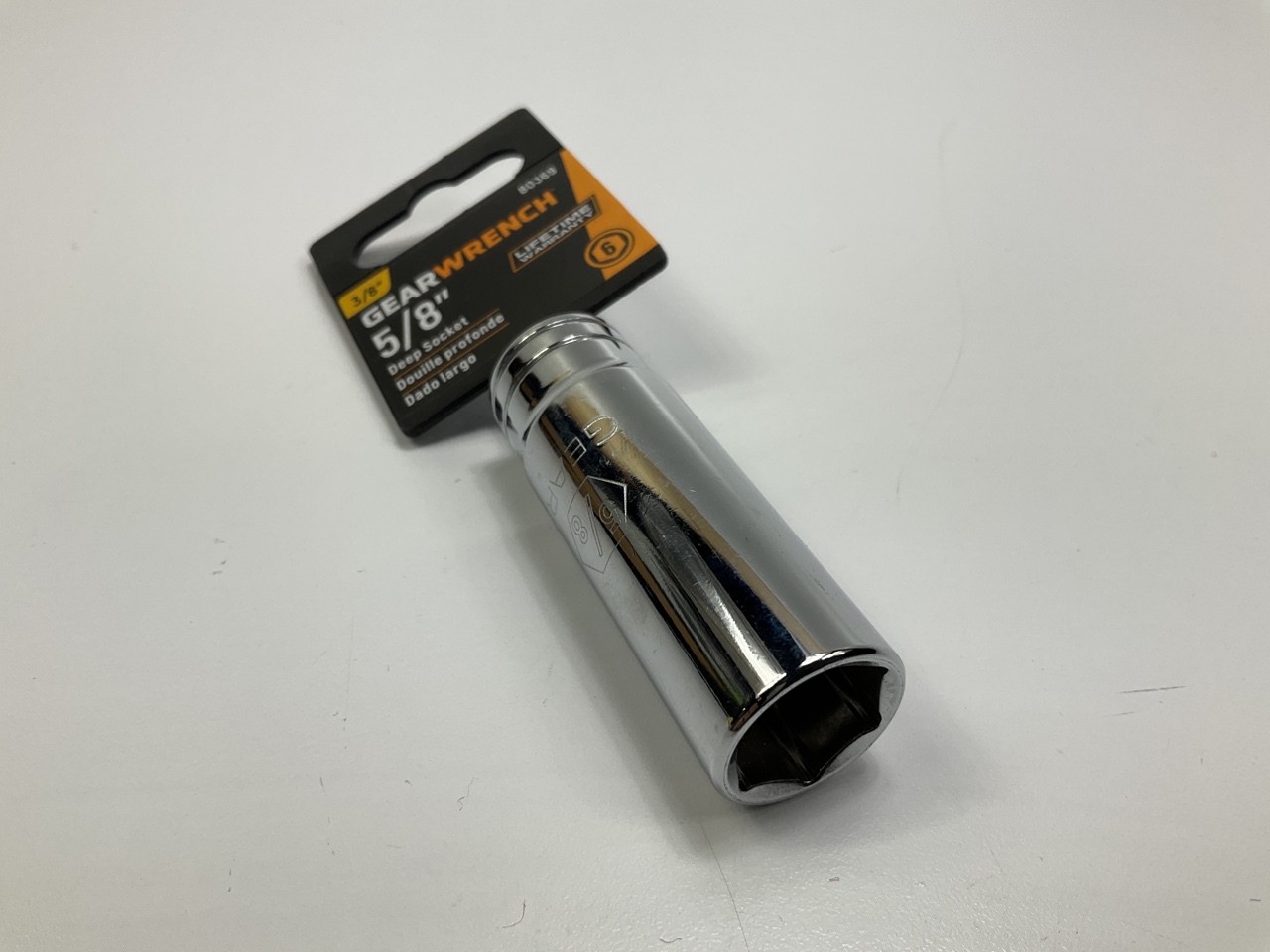 Gearwrench 80369 3/8" Drive 5/8" Deep Socket, SAE 6-point