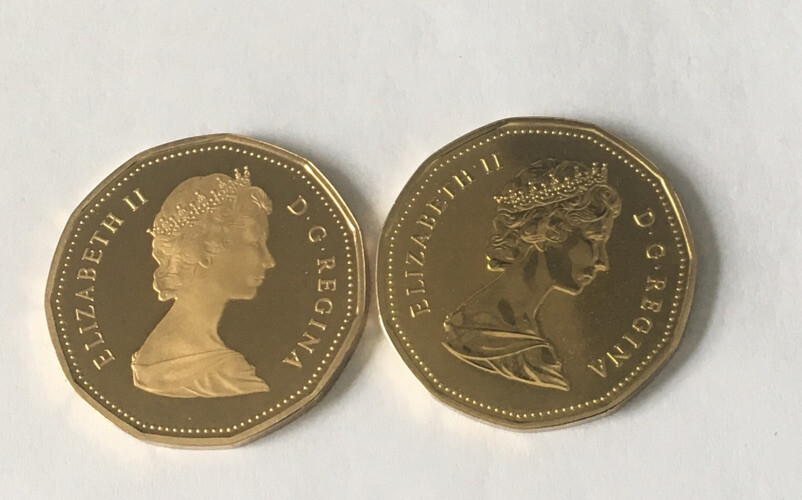 TWO LOONS. $1 Dollar Canada 1988 PROOF and SPECIMEN From RCM Sets