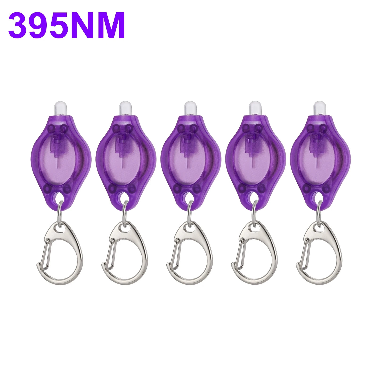 5Pack UV LED Keychain Mini Flashlight 395nm UV Black Flashlight UV Black Light