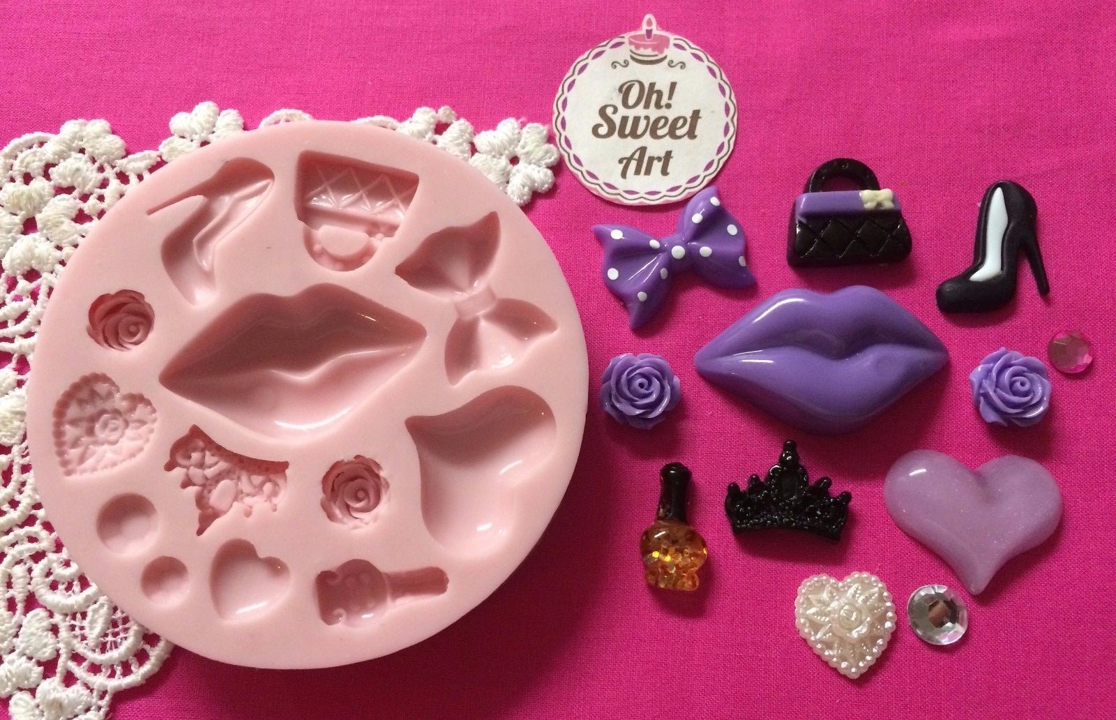 Make up Fancy Set silicone mold fondant cake decorating APPROVED FOR FOOD