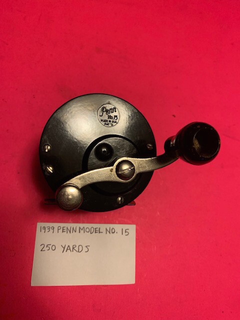VINTAGE 1939 PENN MODEL NO. 15 BAY/SHORE 250 YARD CONVENTIONAL FISHING REEL L@@K