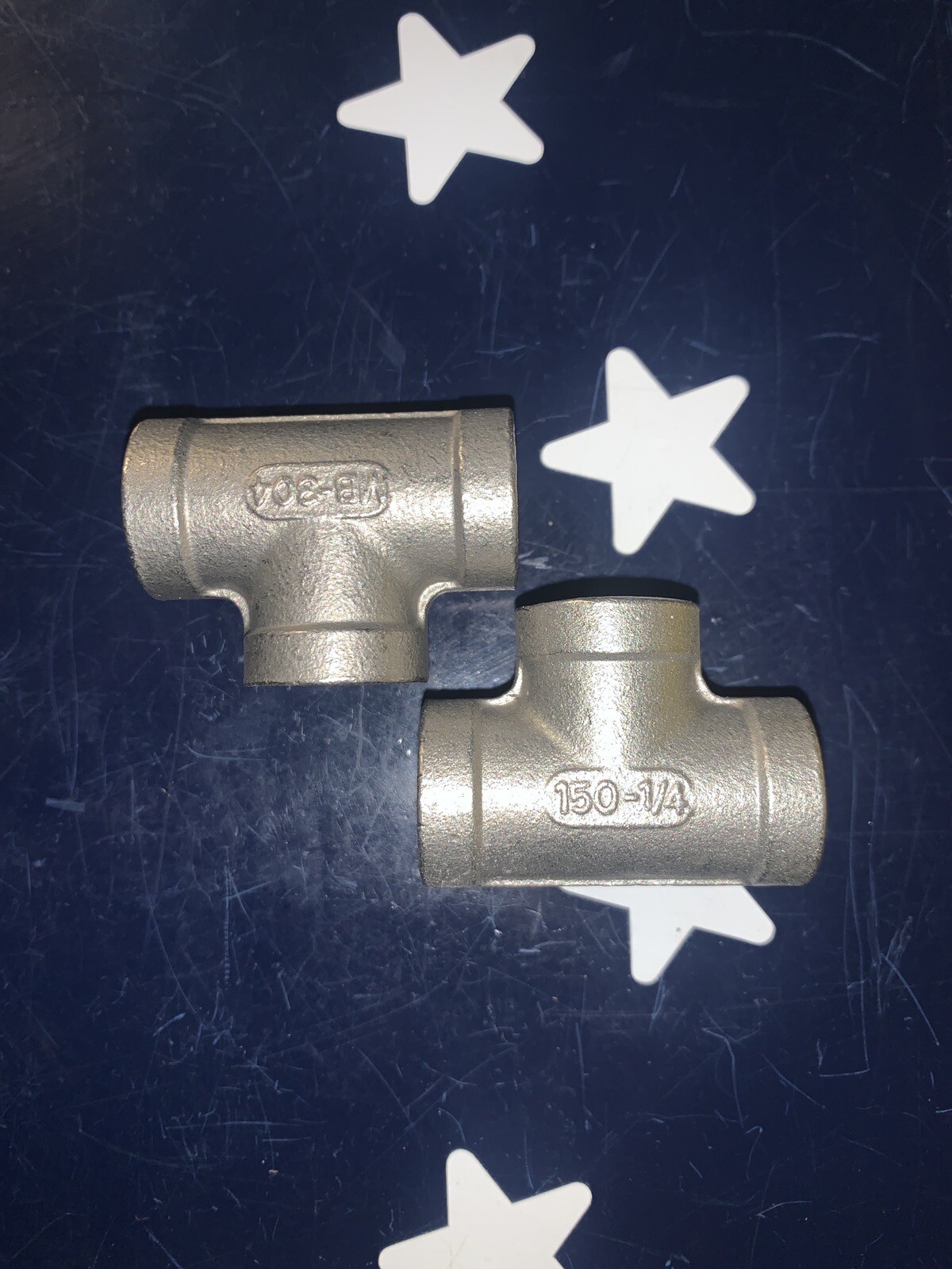 2 X Merit 1/4” 150# 304L Threaded Tee  Stainless Steel Pipe