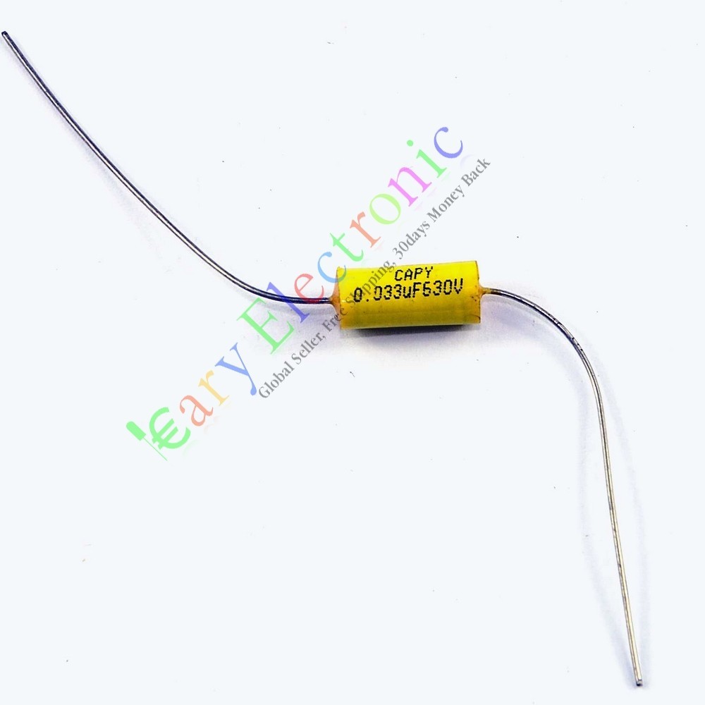 100pc NEW long lead Axial Polyester Film Capacitor 0.033uF 630V tube amp radio