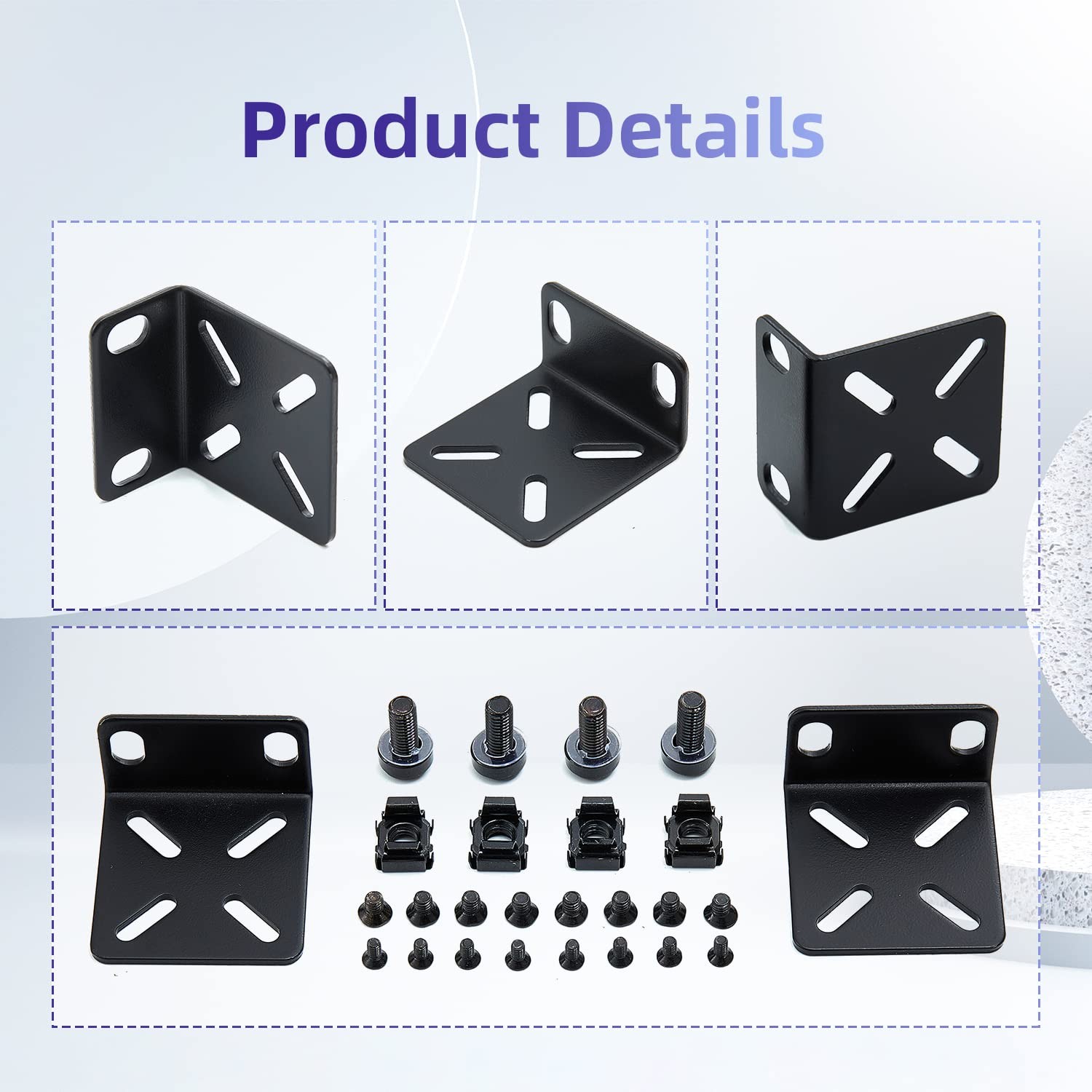 Phyinlan Rack Mount Kit Universal 1U Rack Ears With Adjustable Holes D