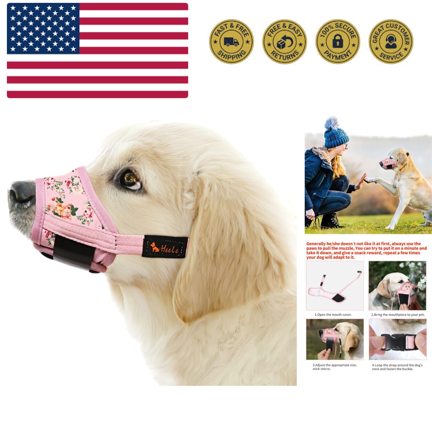 Dog Muzzle,Soft Nylon Muzzle Anti Biting Barking Chewing,Air Mesh Breathable ...