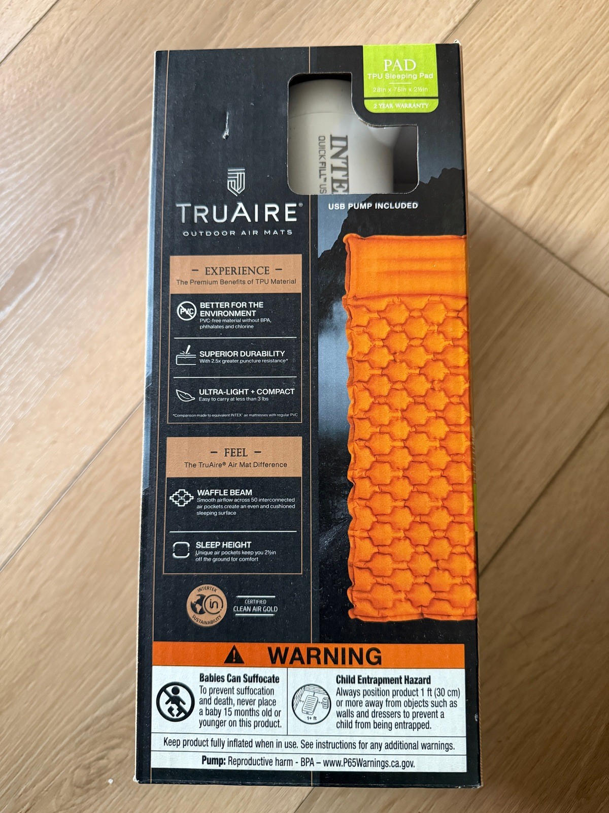 Sealed TRUAIRE Outdoor Air Mats USB PUMP INCLUDED 28x 75x 2 1/2” Carry Bag Pouch