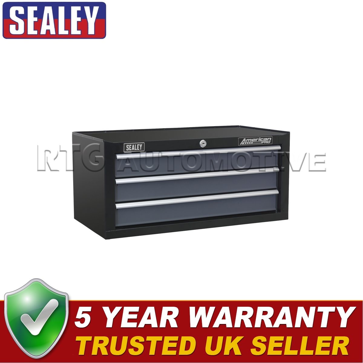 Sealey American PRO� Mid-Box Tool Chest 3 Drawer Black/Grey AP3503TB