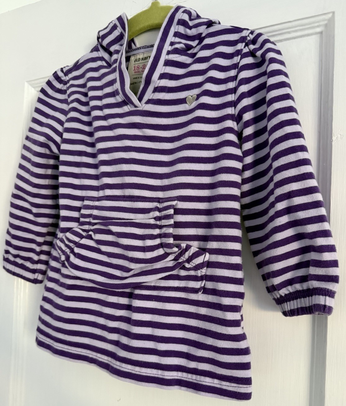 Old Navy Baby Girl  Hooded Striped Shirt Size: 18-24 Months