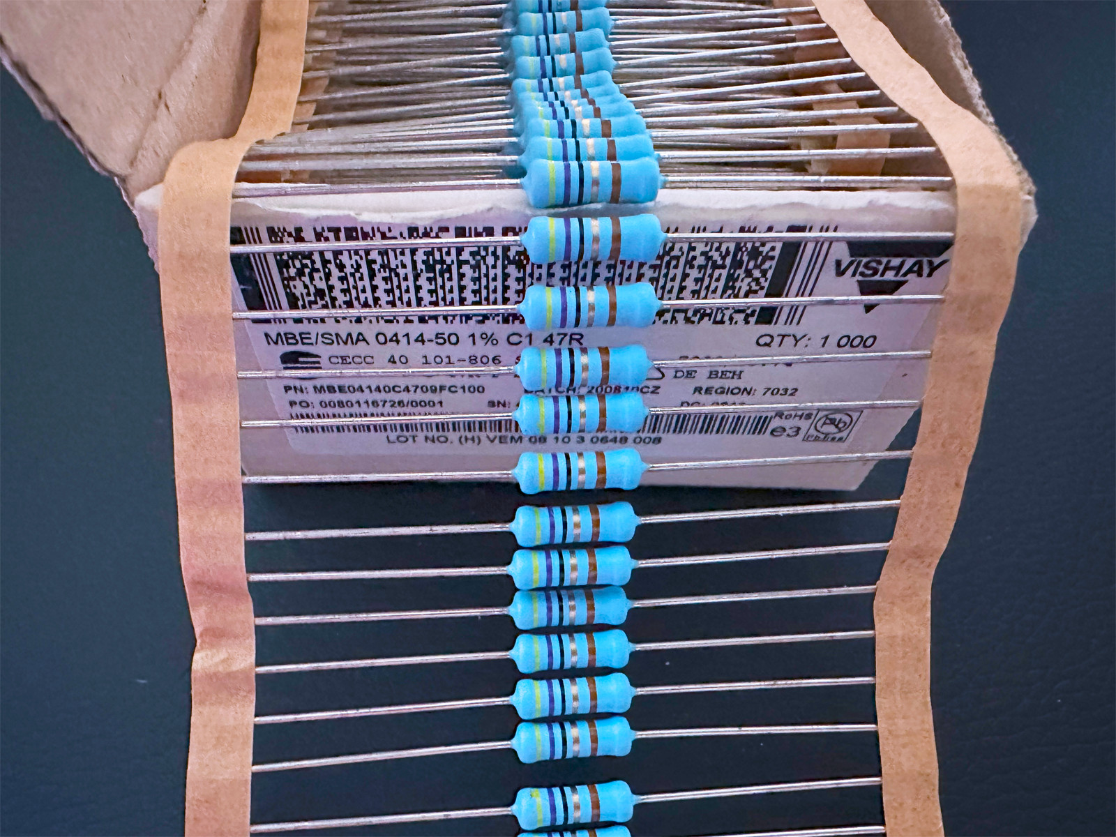 50Pcs MBE04140C4709FC100 Vishay 47R 1% Metal Film Axial Resistor 47Ohm 1W 500V