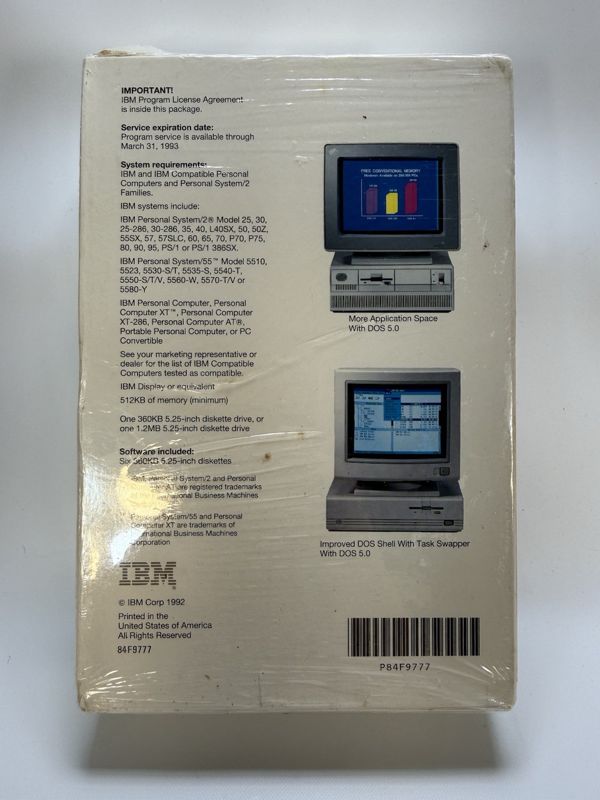 NOS IBM DOS 5.00.1 Software from 1992