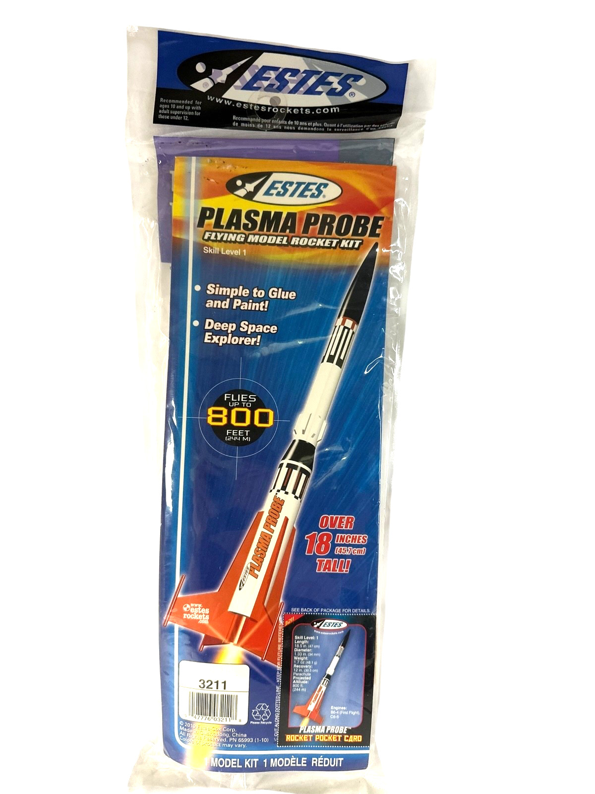 Estes Plasma Probe # 3211 Flying Rocket Kit 18.5" Length Factory Sealed